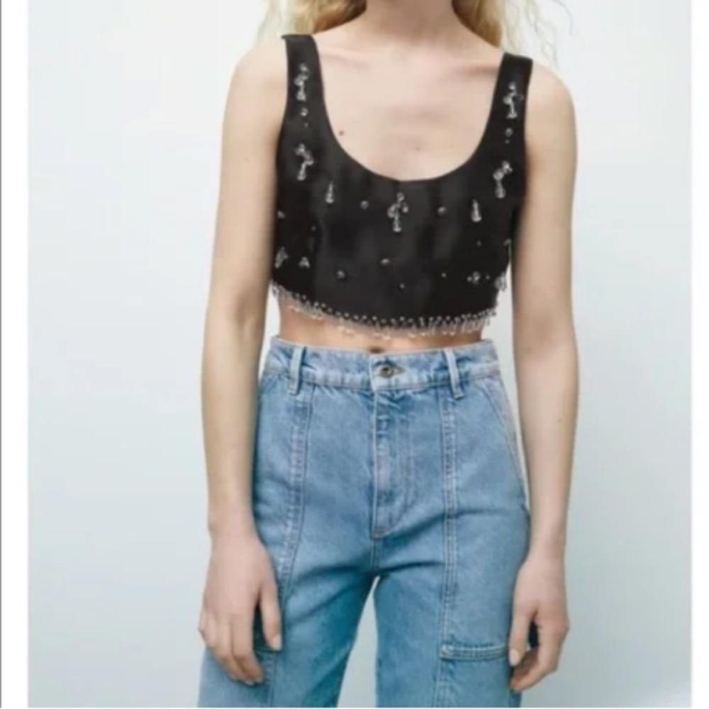 ZARA JEWEL TRIM TOP LIMITED EDITION